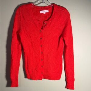 LOFT Vibrant Red Cardigan Sweater